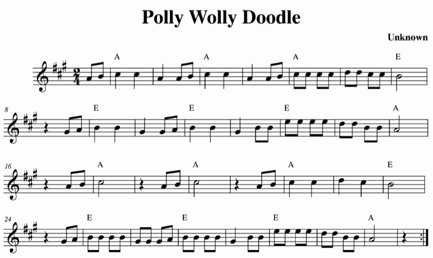 p.72 Polly Wolly Doodle